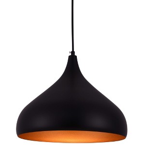 Elegant Lighting Circa Collection Pendant D12.5in H10in Lt:1 Black Finish - 1 of 4