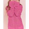 Girls Crochet Beach Cover Ups Round Neck Above Knee Length Cover Up Sheer Dress - 4 of 4
