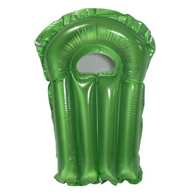 Swim Central 30-Inch Inflatable Transparent Green With Metallic Silver Surf Rider Pool Float