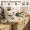 Rattan Cabinet with Power Outlet, Boho Sideboard Buffet with 4 Doors, with Adjustable Shelf for Hallway, Dining Room, Living Room, Bar - 4 of 4