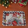 Unique Bargains Christmas Place Mats Dwarf Flax Black Red White 11.8"x17.7" 2 Pcs - 2 of 4