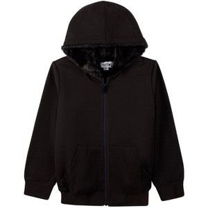 Memoi Boys Zip-Up Rayon Blend Hoodie with Cozy Faux Fur Lining - 1 of 4