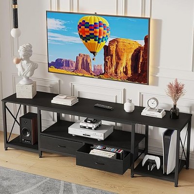 Gericco TV Stand with Fabric Drawer - Entertainment Center and Industrial TV Console Table