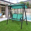 2 Person Patio Swing with Weather Resistant Glider and Adjustable Canopy - 2 of 4