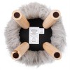 BirdRock Home Faux Fur Foot Stool Ottoman with Wood Legs - Silver - 3 of 3