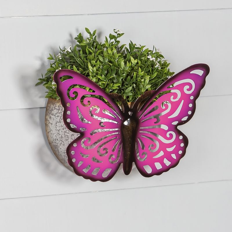 Evergreen Hanging Butterfly Planter, Purple, 2 of 4