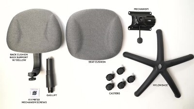 Ergonomic Blue Fabric Armless Swivel Task Chair