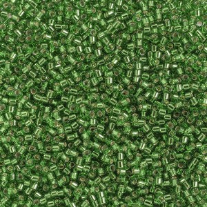 John Bead Miyuki Delica Bead 11/0 RD Light Green Silver Lined (DB0046) 50gms Bag - 1 of 1