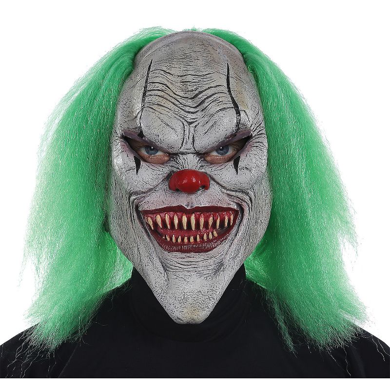 Seasonal Visions Mens Scary Evil Clown Costume Mask - 15 in. - White, 1 of 2