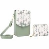 FATMOON Women's Leather Small Crossbody Cell Phone Bag - Adjustable Removable Strap Zipper Shoulder Handbag Purse with Mini Bag - 2 of 4