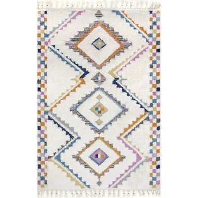 Nuloom Lilou Moroccan 5x8 Indoor Area Rug for Living Room Bedroom Dining Room Nursery, Beige/Ivory