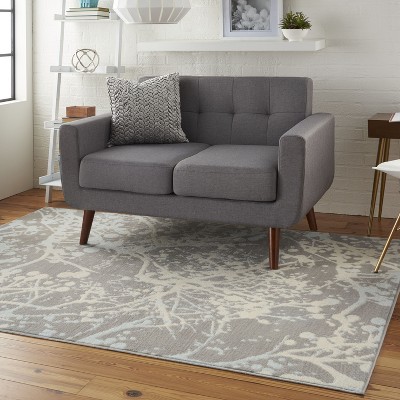 Jubilant Gray Abstract Forest-Inspired 4' x 6' Area Rug