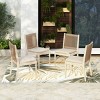 Coolbibila ModernWood Acacia Dining Chair,Beige Fabric Upholstered Dining Room Chair,Woven Rope Back Patio Outdoor Dining Chair - 2 of 4