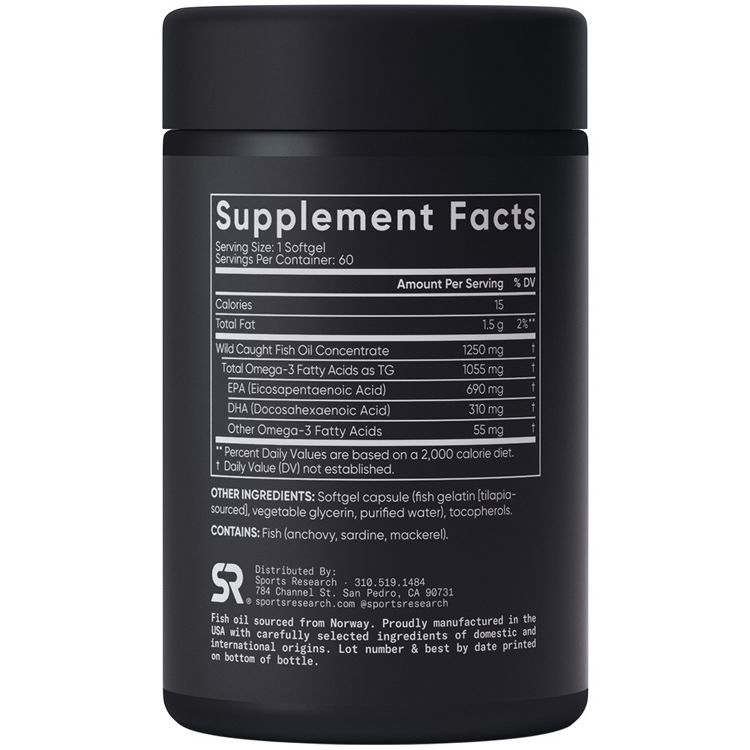 Sports Research Omega-3 Fish Oil, Triple Strength, 60 Softgels, 2 of 5