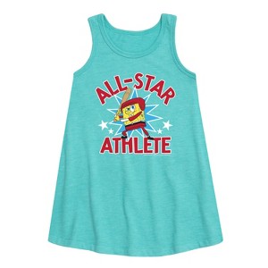 Girls' - SpongeBob SquarePants - American All-Star Graphic Sleeveless Aline Dress - 1 of 4