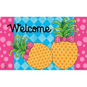 Pineapple Welcome Spring Doormat Indoor Outdoor 30" x 18" Briarwood Lane - 1 of 4