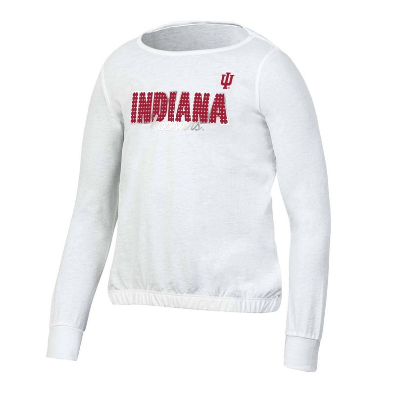 NCAA Indiana Hoosiers Girls&#39; White Long Sleeve T-Shirt, 1 of 4