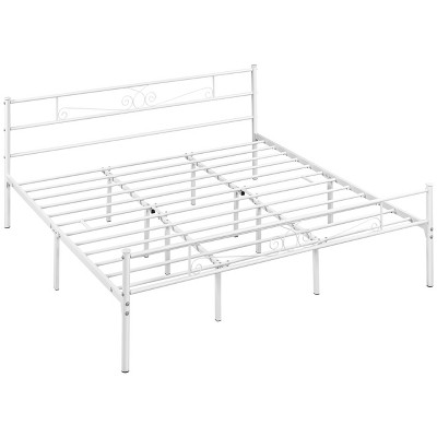 Yaheetech Metal-Framed Platform Bed with Headboard and Footboard
