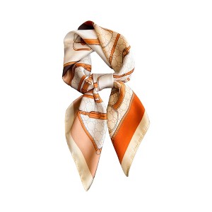 Anna-Kaci Women's Satin Square Scarf with Elegant Print Design for Neck and Hair Accessories - 27.5IN×27.5IN - 1 of 3