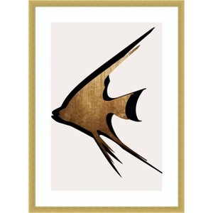 Amanti Art Beige Fish by Eins Kubistika Wood Framed Wall Art Print - 1 of 4