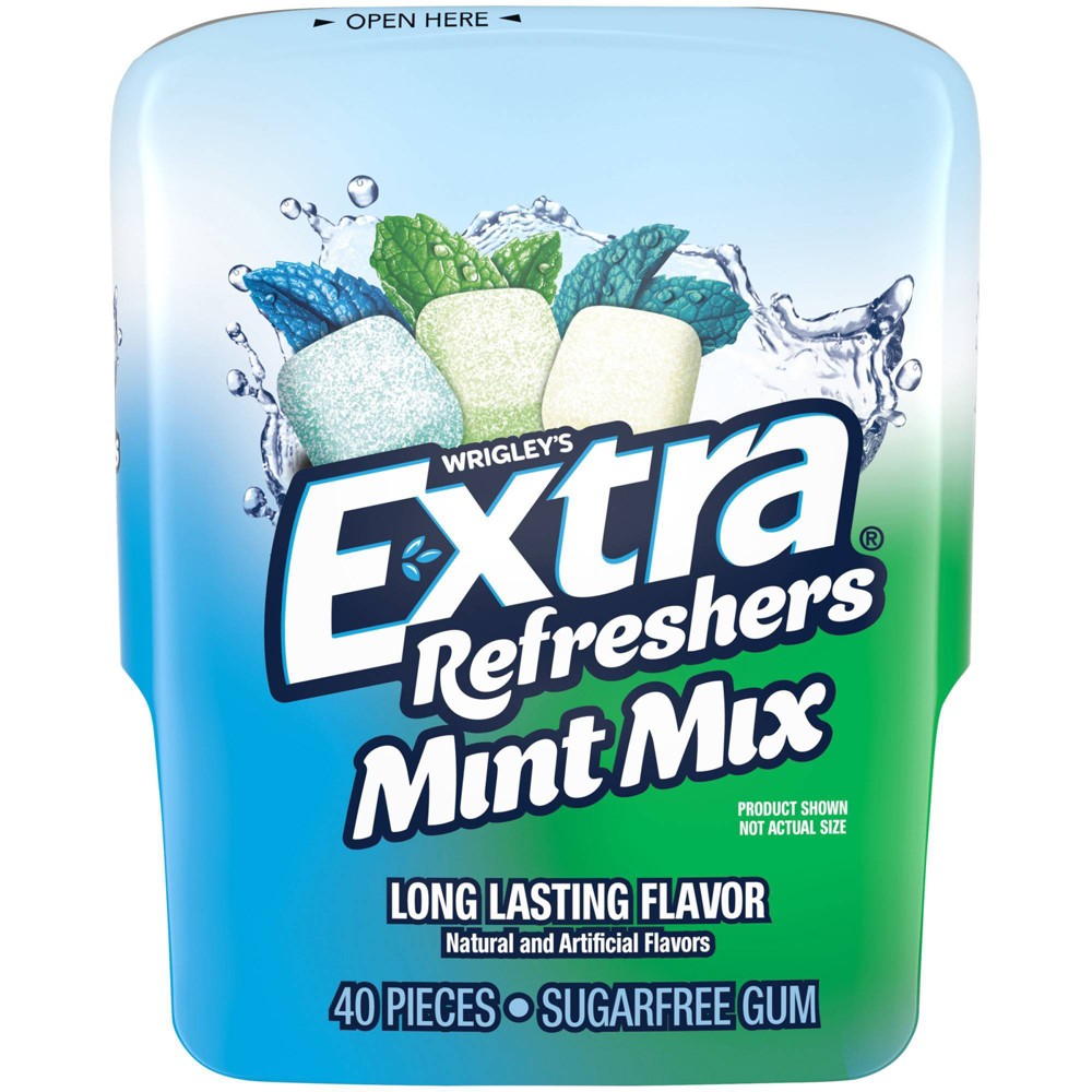 Extra Refreshers Mint Gum Mix Sugar Free Chewing Gum 40-Piece Bottle