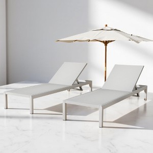Mshliw Outdoor Chaise Lounge Chair Set of 2, Aluminum Adjustable Outdoor Chairs for Pool, Patio, Beach, or Yard, UV Resistant, - 1 of 4