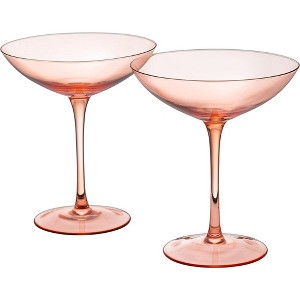 The Wine Savant Orange Colored Champagne & Cocktail Glasses, Beautiful Addition to Home Bar with a Unique Style & Decor - 6 pk - 1 of 4
