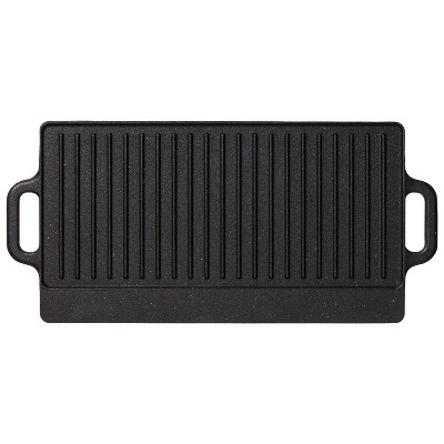 Black Cast Iron Reversible Grill and Griddle