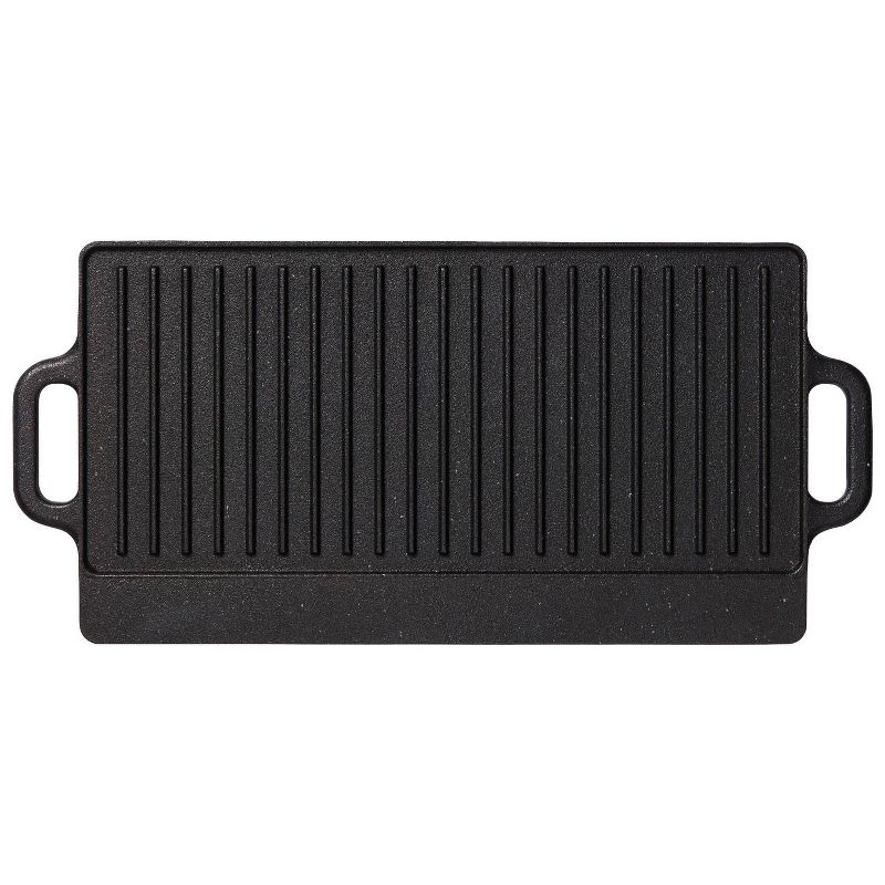 The Rock by Starfrit Traditional Cast Iron Reversible Grill/Griddle Black, 5 of 10