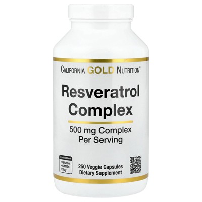 Resveratrol, Antioxidant Complex, Grape Seed Extract, Resveratrol & Red Wine Extract, 500 mg, 250 Veggie Capsules