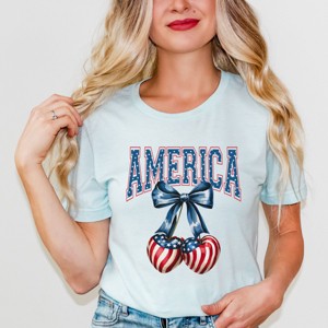 Simply Sage Market America Flag Cherries Coquette Short Sleeve Tee - 1 of 4