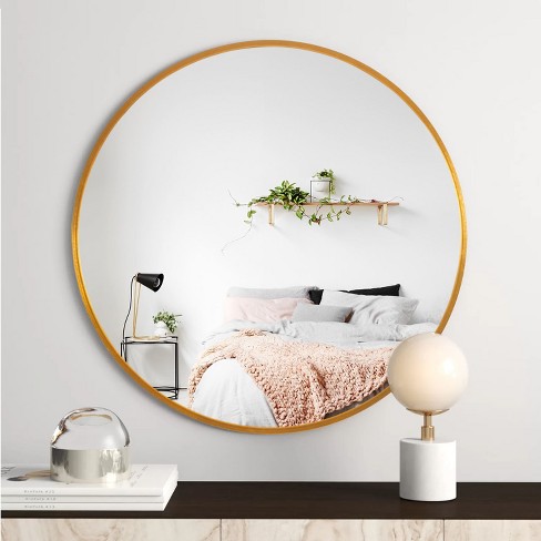 Dovelina Round Metal Framed Wall Mirror Bathroom Vanity Mirror - 28"dia ...