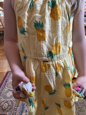 Toddler Girls' Pineapple Gauze Dress - Cat u0026 Jack™ Yellow 18m : Target