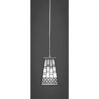 Toltec Lighting Apollo 1 - Light Pendant in  Graphite with 5" Square Pewter Art Glass Shade