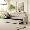 83.5" Upholstered Convertible L-Shaped Sleeper Sectional Sofa with Pull-Out Bed, Reversible Storage Chaise, Cup Holder & Side Pocket - 2 of 4