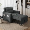 Yaheetech 3-in-1 Convertible Sleeper Chair Sleep Bed, Dark Gray - 2 of 4