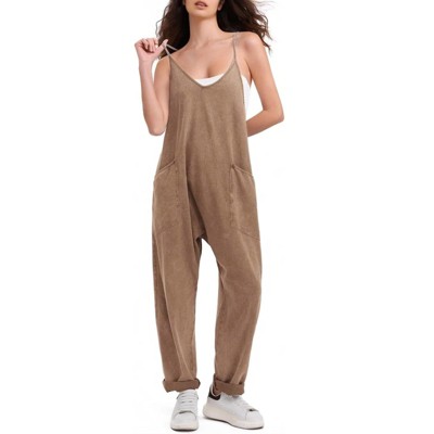 EXLURA Womens Casual Summer Jumpsuits Denim Trendy Fashion Overalls with Pockets