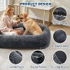 Human Dog Bed for Adult and Pets, No Assembly Required, Washable Fluffy Faux Fur, Orthopedic Dog Bed with Plump Pillow, Side Pocket, Strap - 4 of 4
