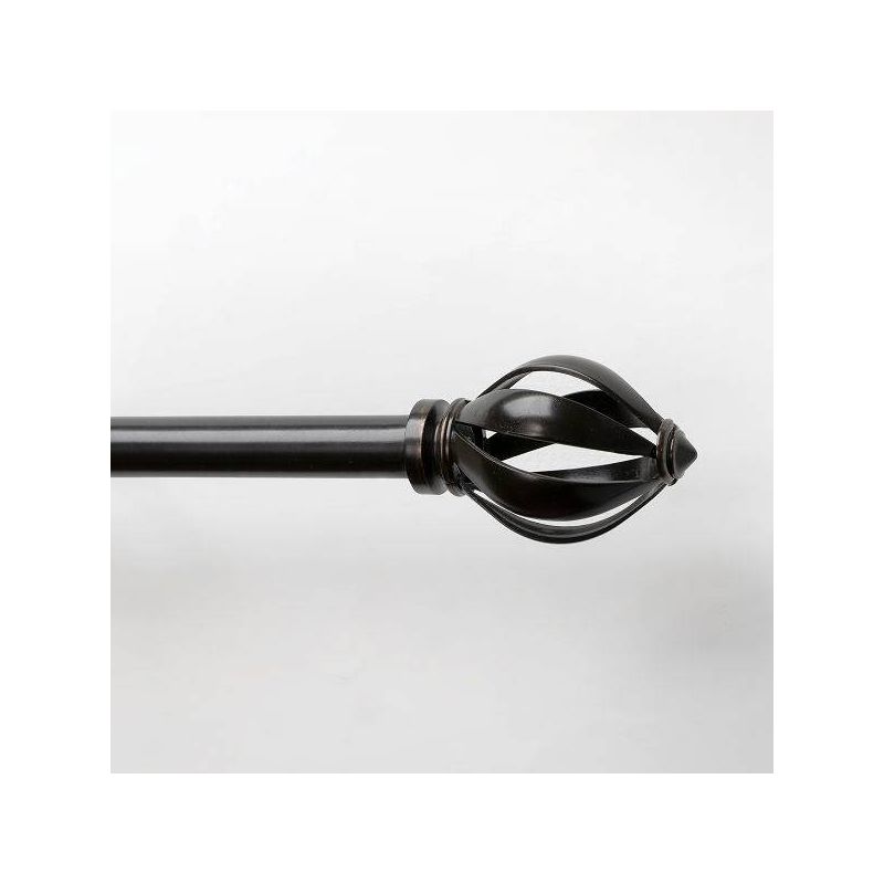 Decorative Drapery Single Rod Set with Acron Cage Finials Oil Rubbed Bronze - Lumi Home Furnishings, 1 of 7