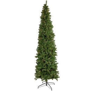 Northlight 7.5' Pre-Lit Hazelton Spruce Pencil Artificial Christmas Tree, Clear Lights - 1 of 4