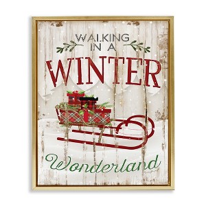 Stupell Industries Rustic Winter Wonderland Sleigh, 17" x 21" - 1 of 4