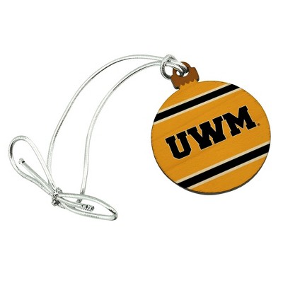 University of Wisconsin Milwaukee Official Stripes Mini Small Tiny Wood Christmas Tree Holiday Ornament