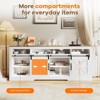 TV Stand for 70", Entertainment Center w/Storage Cabinets & Sliding Barn Doors, Modern Media TV Console Table w/Charging Station for Bedroom - 4 of 4