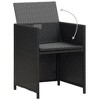 vidaXL Outdoor Dining Chair Set of 2 Black and Cream White Steel Frame - 4 of 4