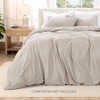 Soft Washed Microfiber Duvet Cover Set - King/Cal King, Fog, Linen - Like, Breathable Easy Care - 3 of 4