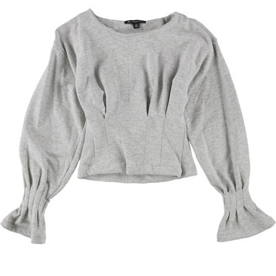 I.N.C International Concepts Womens Pleated Sweatshirt, Grey, X-Small