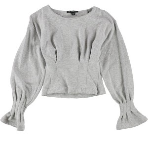 I.N.C International Concepts Womens Pleated Sweatshirt, Grey, X-Small - 1 of 2
