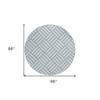 Sky Blue And Ivory Geometric Washable Indoor Outdoor Area Rug - 3 of 4
