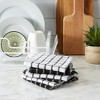 Design Imports  Windowpane Terry Dishcloth Set 6 Piece, 12X12", Black - 4 of 4