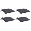 vidaXL Anthracite Chair Cushions - 4 pcs Set, Oxford Fabric, Water-Resistant, Indoor/Outdoor Use, 15.7"x15.7"x2.8", with Non-Slip Ropes - 3 of 4